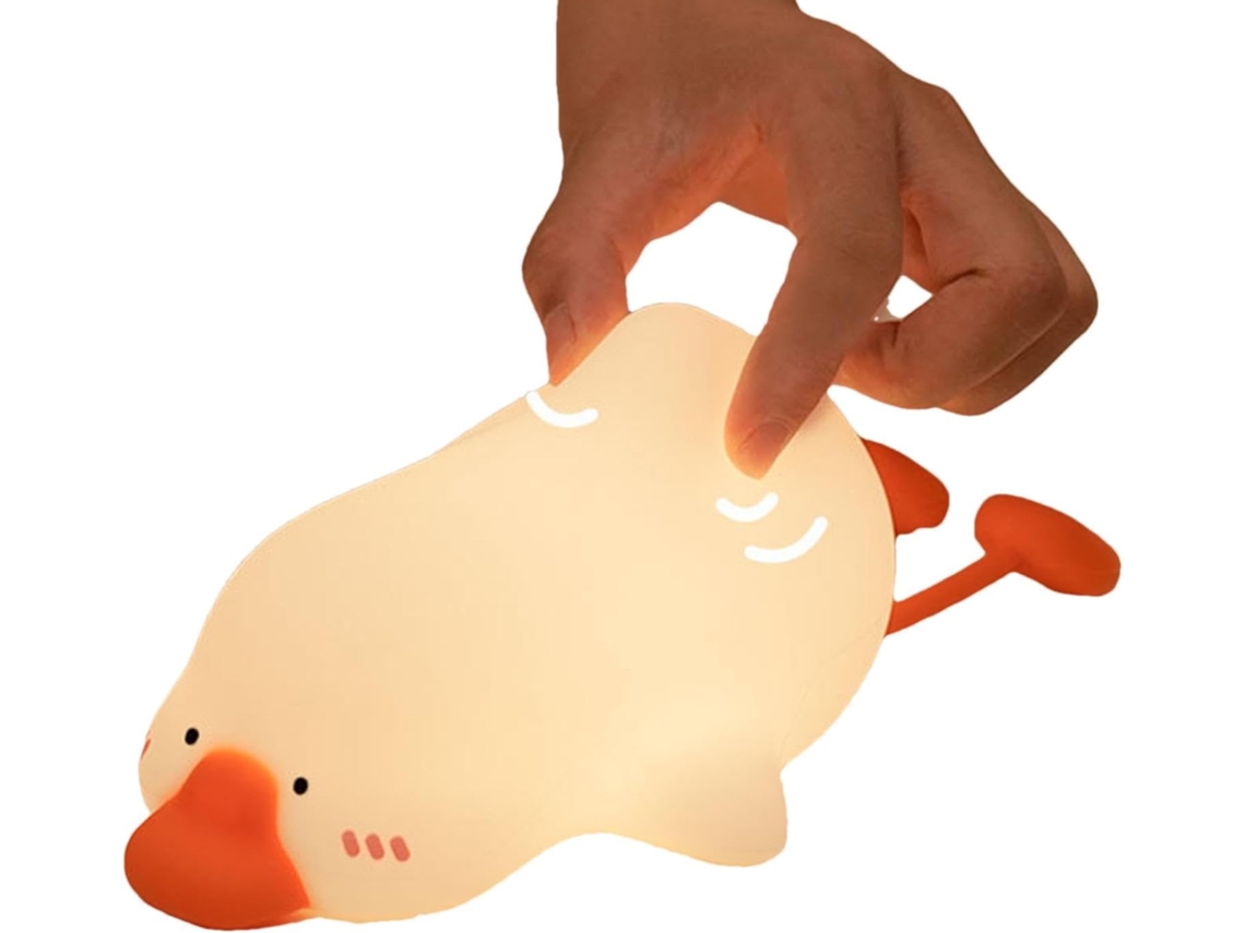 Farol em formato de pato de silicone, com intensidade.