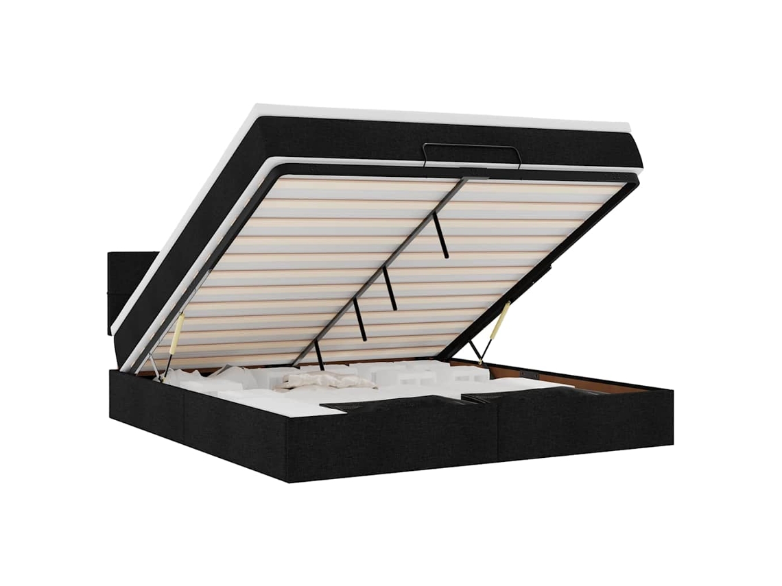 Ottoman Bed, Ottoman Beds Vidaxl Preto Tecido (180 X 200 Cm)