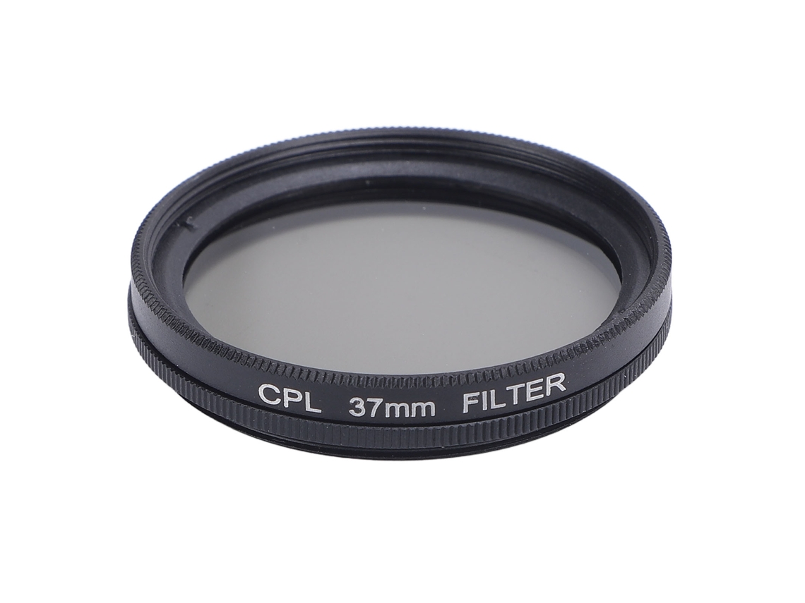 Filtro polarizador circular CPL para lente de proteção neutra de câmera de 37 mm, polarização em vidro óptico.