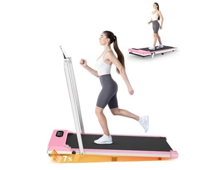 4 Em 1 Esteira Dobrável Inclinada 7 | 1 8 Km/h | 2.5hp | Com Controle Remoto E Tela Lcd | Carga Máxima 120 Kg | Rosa Bigzzia