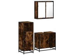 Bathroom Furniture Set, Bathroom Furniture Sets Vidaxl Marrom Madeira Processada (n/a)