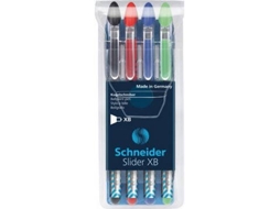 Pack 4 Esferográficas SCHNEIDER Slider Basic Multicor