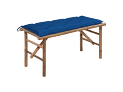 Vidaxl Banco De Jardim Dobrável Com Almofadão 118 Cm Bambu