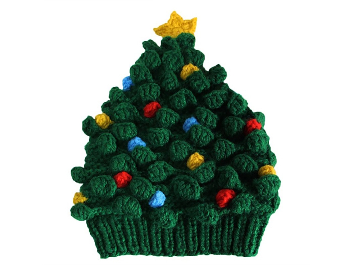 Gorro de Natal Feito À Mão para Crianças, Estrela Verde Escura LAXISCREED