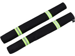 Capas Para Postes Em Tecido Oxford Preto Com Faixas Refletoras (pacote)