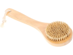 Escova De Banho Corporal Gatuida Com Cabo Madeira E Cerdas Javali Para Limpeza Massagem Relaxante No