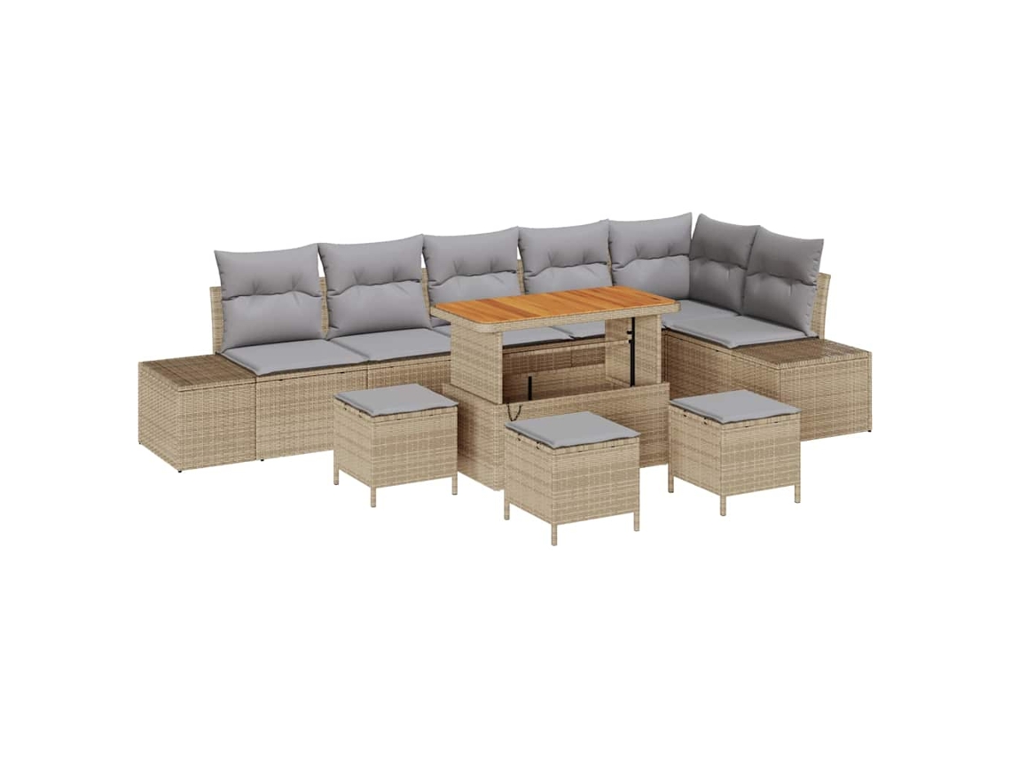 Maison Exclusive - Conjunto De Sofá De Jardim 10 Pcs Bege Rattan Sintético