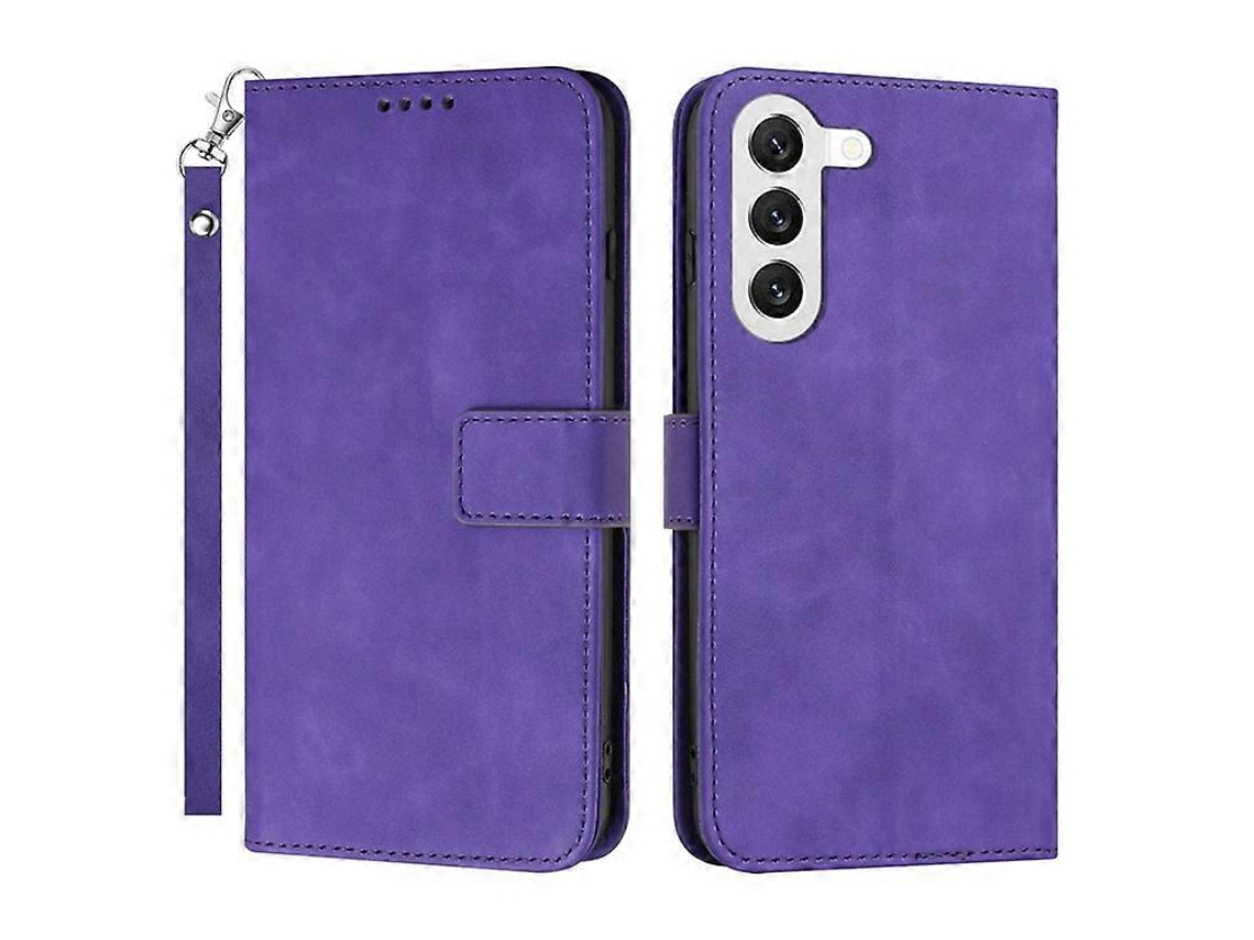 Capa De Couro Pu Para Celular Compatível Com Samsung Galaxy S23 Plus, Suporte Com Fecho Magnético, Capa Tipo Carteira E Alça