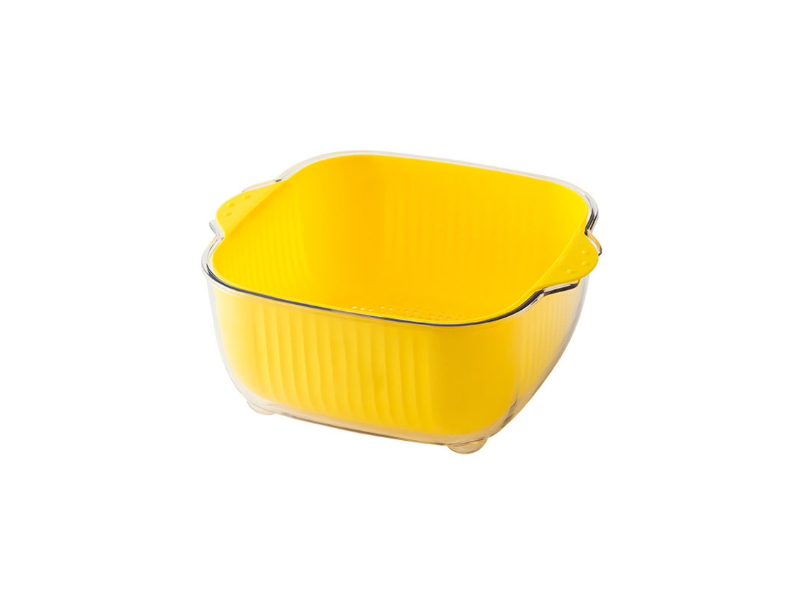 Cesto de Escorrimento de Duas Camadas Padrão Patinho Amarelinho Pet Duro Detachável Cozinha S/MARCA