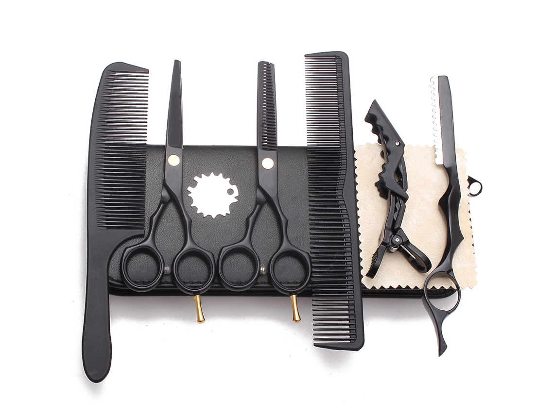 Conjunto De Tesouras De Cabelo De 5,5 Polegadas, Tesouras Para Afinar/texturizar Cabelos Para Cabeleireiro Ou Uso Doméstico Brilvibera
