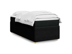 Vidaxl Cama Com Molas/colchão 90x200 Cm Tecido Preto