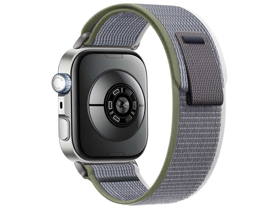 Bracelete Para Huawei Watch Fit 4 Pro / Fit 4 / Fit 3 - Nylon - Fecho De Velcro - Wild Path Loop Verde-acinzentado