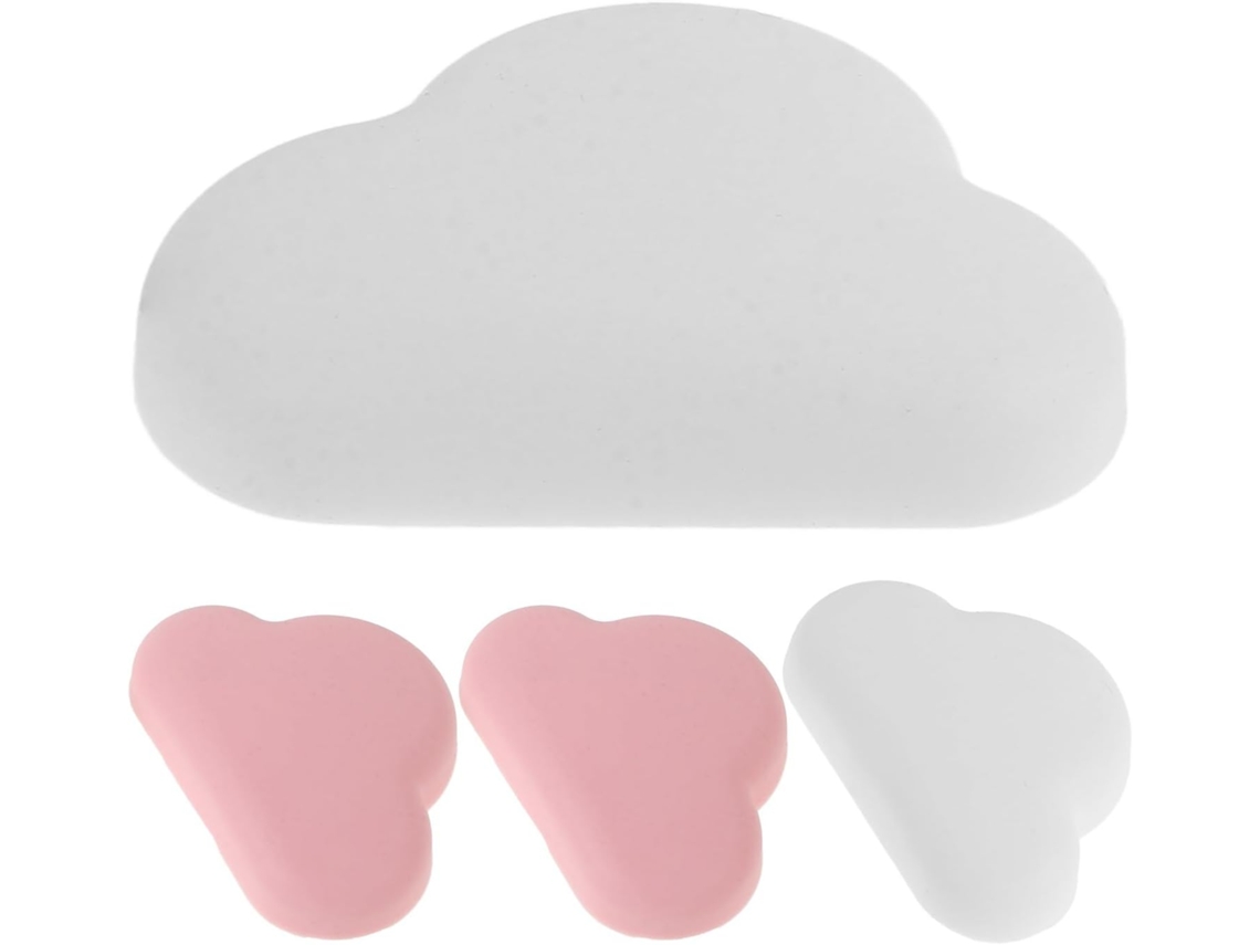 Gleavi 4 Peças Batentes De Porta Silicone Em Formato Coração, Autoadesivos, Para Parede, Evitam Batidas