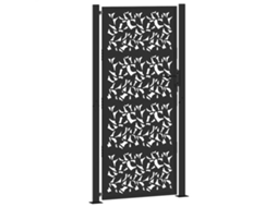 Maison Exclusive - Portão De Jardim Preto 100x200 Cm Com Design De Folha De Aço