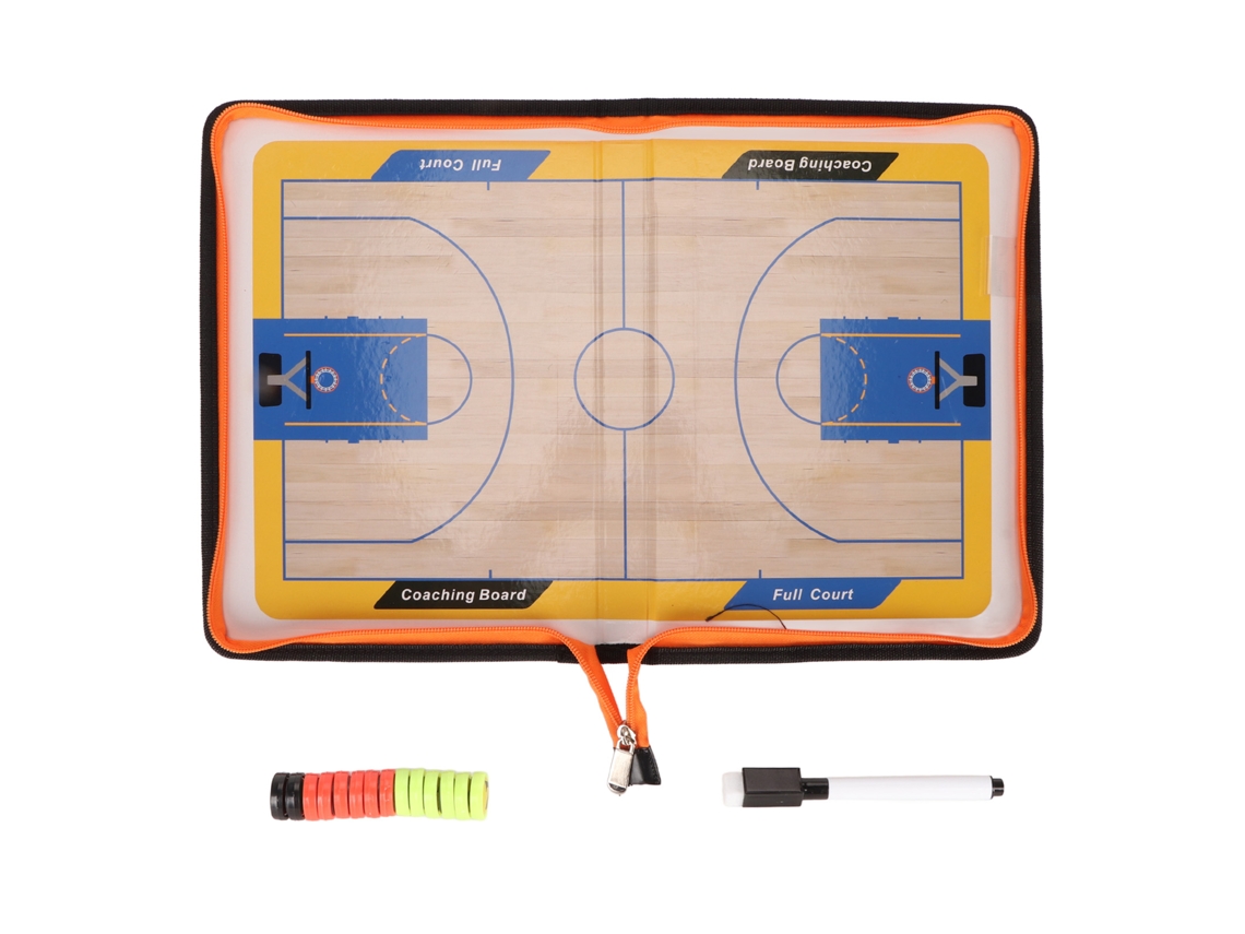 Tabuleiro Magnético De Tática De Basquete Para Treinadores Com Lápis E Fecho Zipper Em Couro