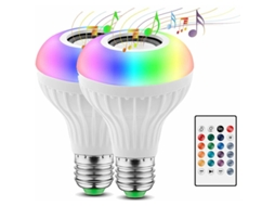 Lote De 2 Lâmpadas Led Inteligentes E27 Bluetooth Smart Bulb Bleosan, Lâmpada Conectada Para Sincronizar Com O Ritmo Da Música Brilvibera