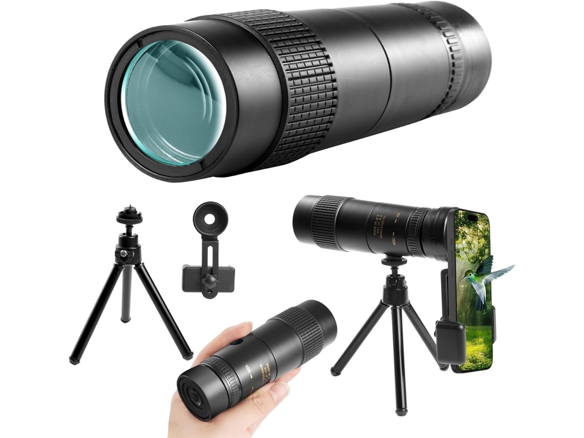 Telescópio Militar 10, 300x40, Modelo Mais Recente de 2025, Monocular de Alta Potência e Compacto para Adultos BRILVIBERA