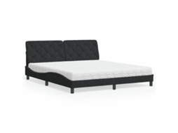 Cama Com Colchão 180x200 Cm Veludo Preto