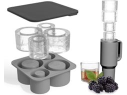 Forma De Gelo Silicone Com Tampa Para Copo Stanley, Forma De Gelo Cilíndrica Para Freezer, Livre De Bpa, Pode Ser Lavada Na Lava, Louças(cinza), Fo