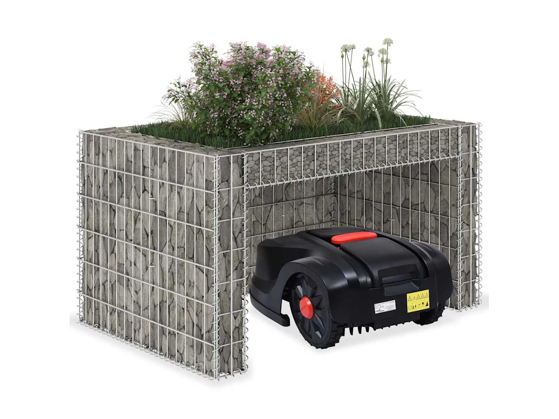 Vidaxl Abrigo P/ Corta-relva Com Divisão Elevada Fio Aço 110x80x60 Cm