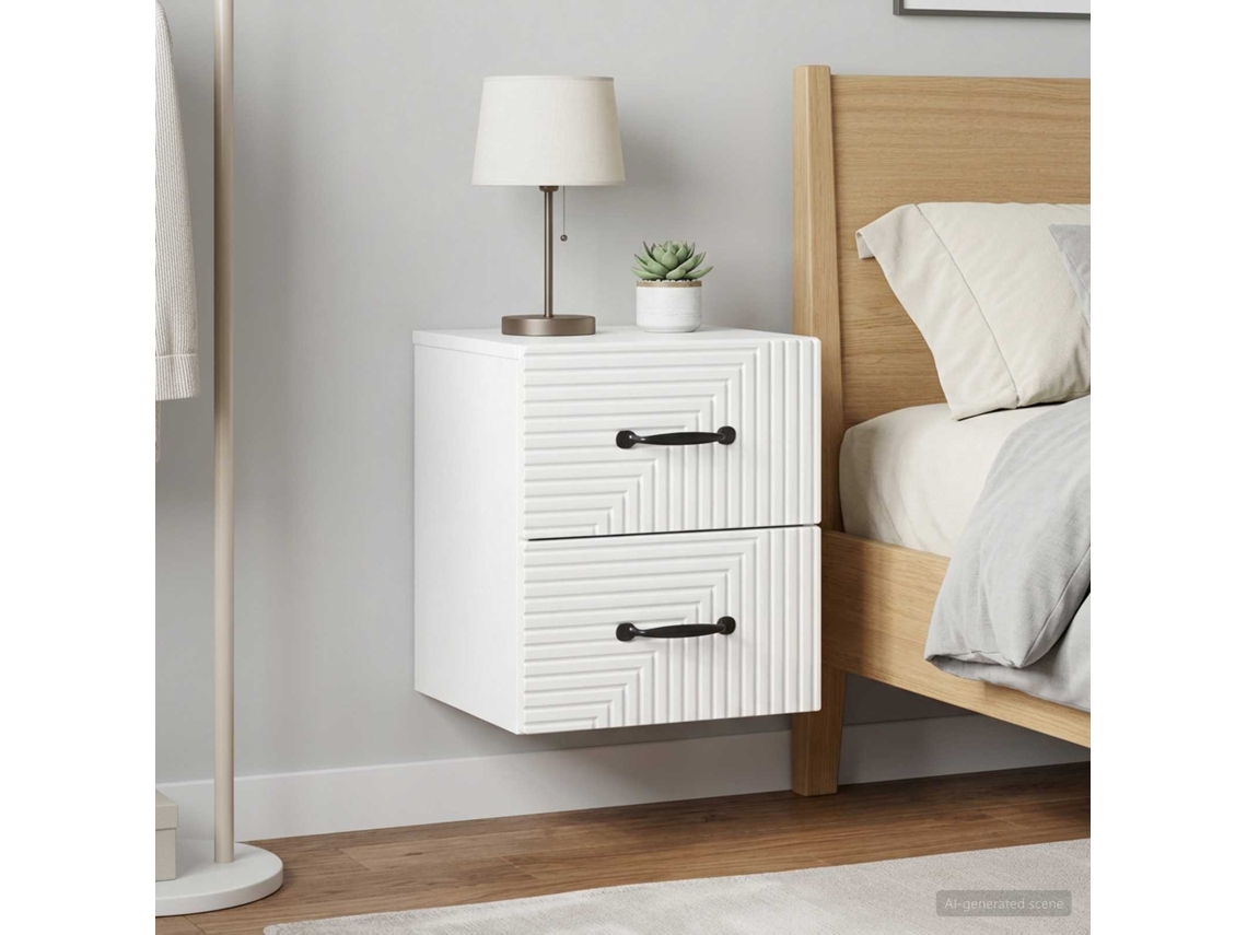 Vidaxl Gabinete De Canto Montado Na Parede 2 Unid. Branco Brilhante
