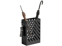 Porta-guarda-chuvas Com Bandeja, 4 Ganchos, Aço, 28c X 14l X 41a Cm, Preto