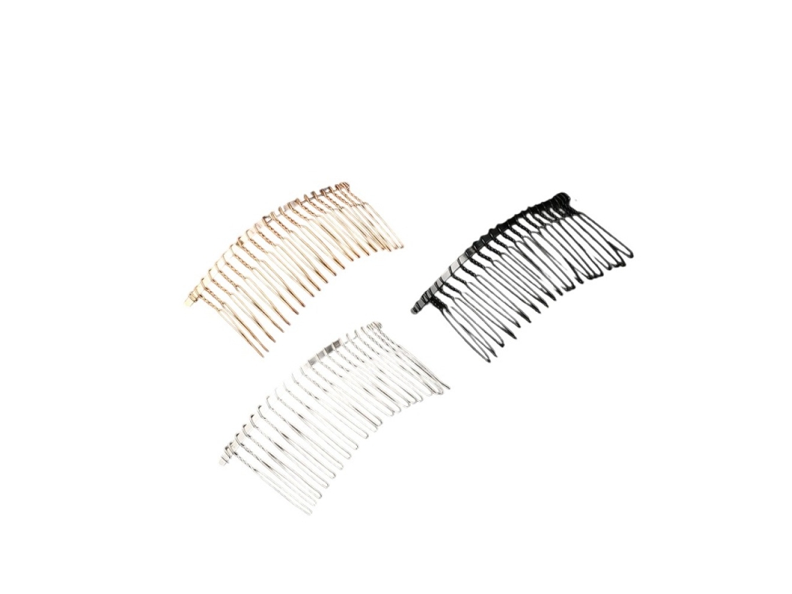 Peças De Pente Lateral Para Cabelo Com 20 Dentes, Preto, Dourado E Prateado, Vintage, Pinça Metálica Para Cabelo, Acessórios Para Festa, Casamento,