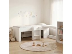 Vidaxl Cama Alta Para Crianças Com Mesa 2 Unid. Branco