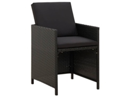 Maison Exclusive - Cadeiras De Jardim Com Almofadões 4 Pcs Vime Pe Preto