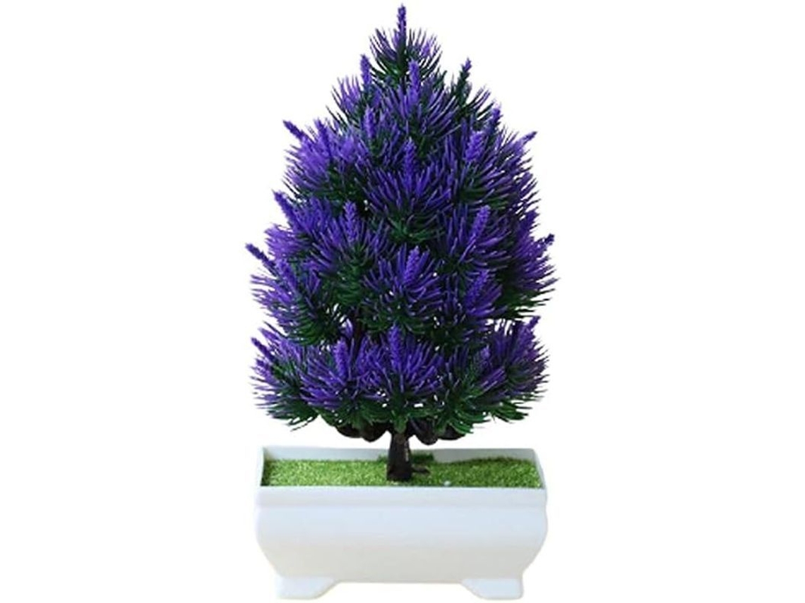 Planta Artificial Em Vaso Plástico - Decoração Interior E Exterior - Varanda Lar Ou Escritório - Lilás