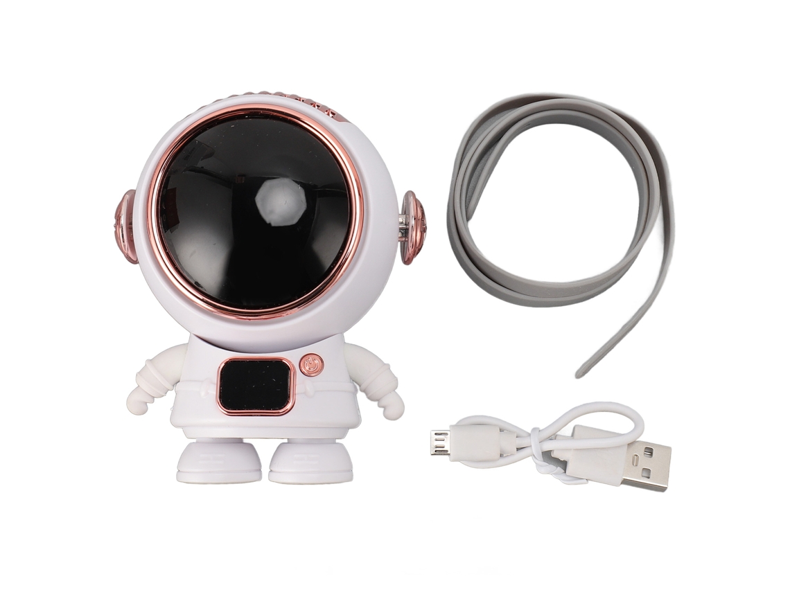 Portable Neck Fan Turbine Blade 5 Speeds Cartoon Spaceman Hanging