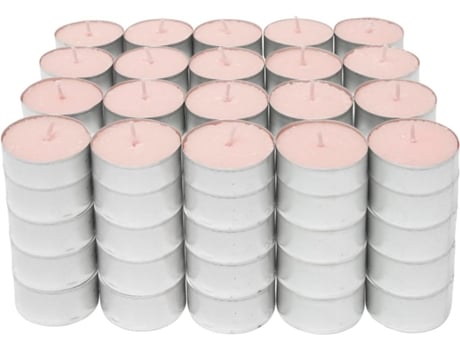 Velas de chá perfumadas | Pack de 100 | Velas tealight | 4,5 horas de duração | Aroma de morango com nata COM-FORT HOUSE.