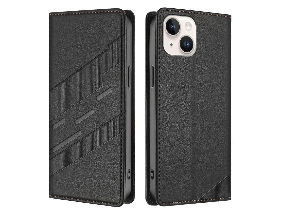 Capa De Couro Com Suporte Para Carteira E Estampa Estilo Punk Para Iphone 13 De 6,1 Polegadas