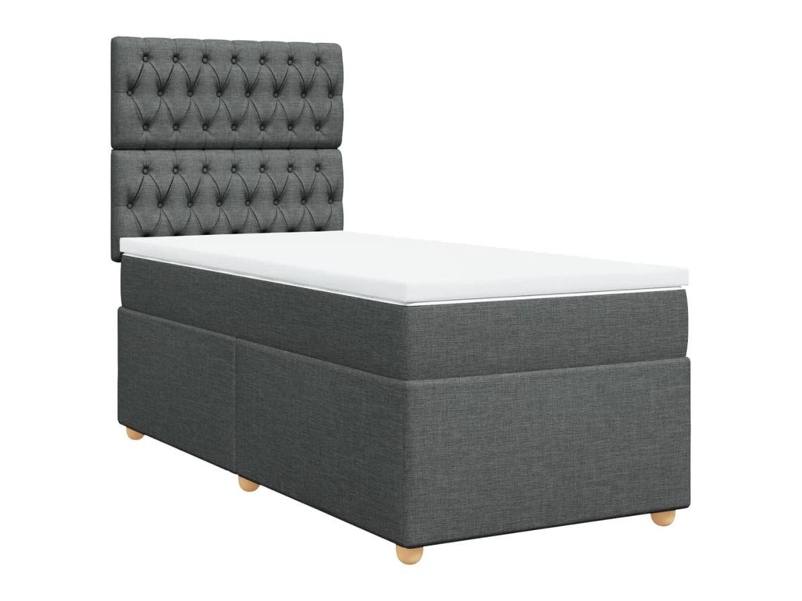 Cama com Molas/Colchão 80x200 Cm em Tecido Cinzento Escuro MAISON EXCLUSIVE