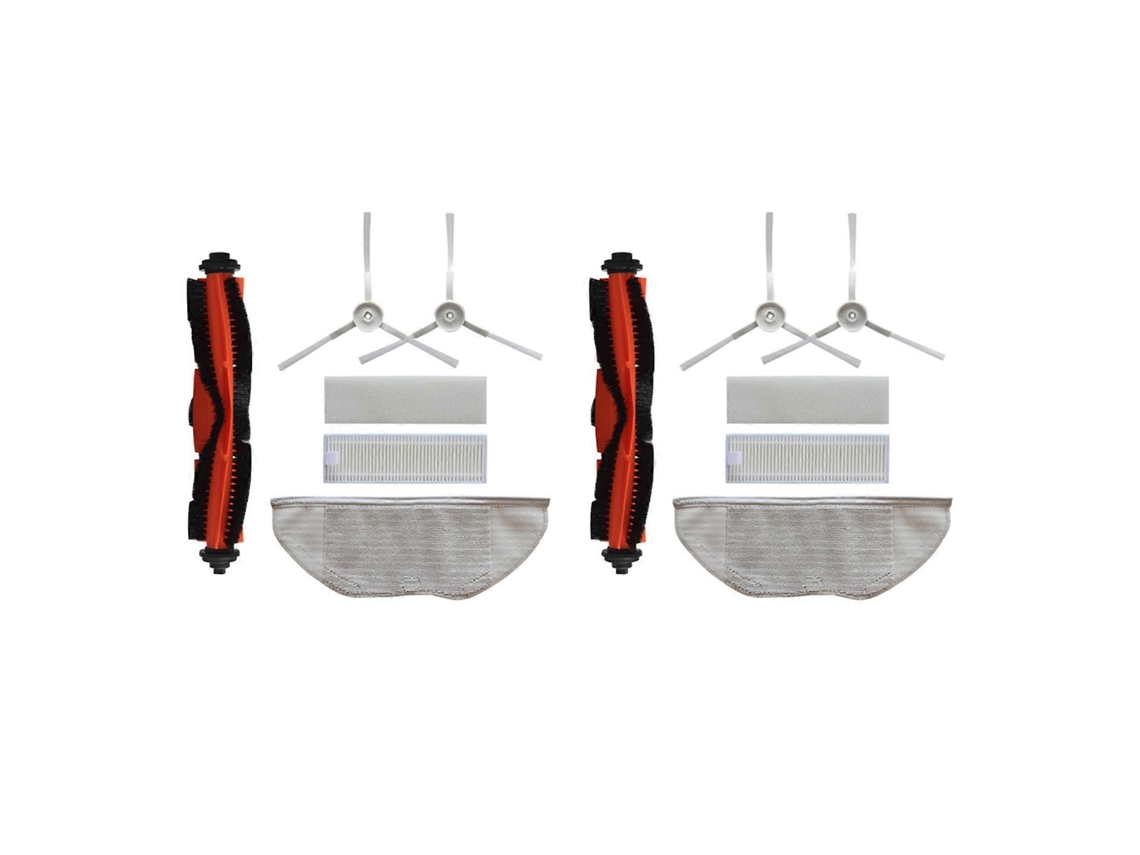 Conjunto De 2 Escovas Principais, Escova Lateral, Filtros, Pano De Limpeza E Esfregão Compatíveis Com O Aspirador Robô Xiaomi Mijia G1.