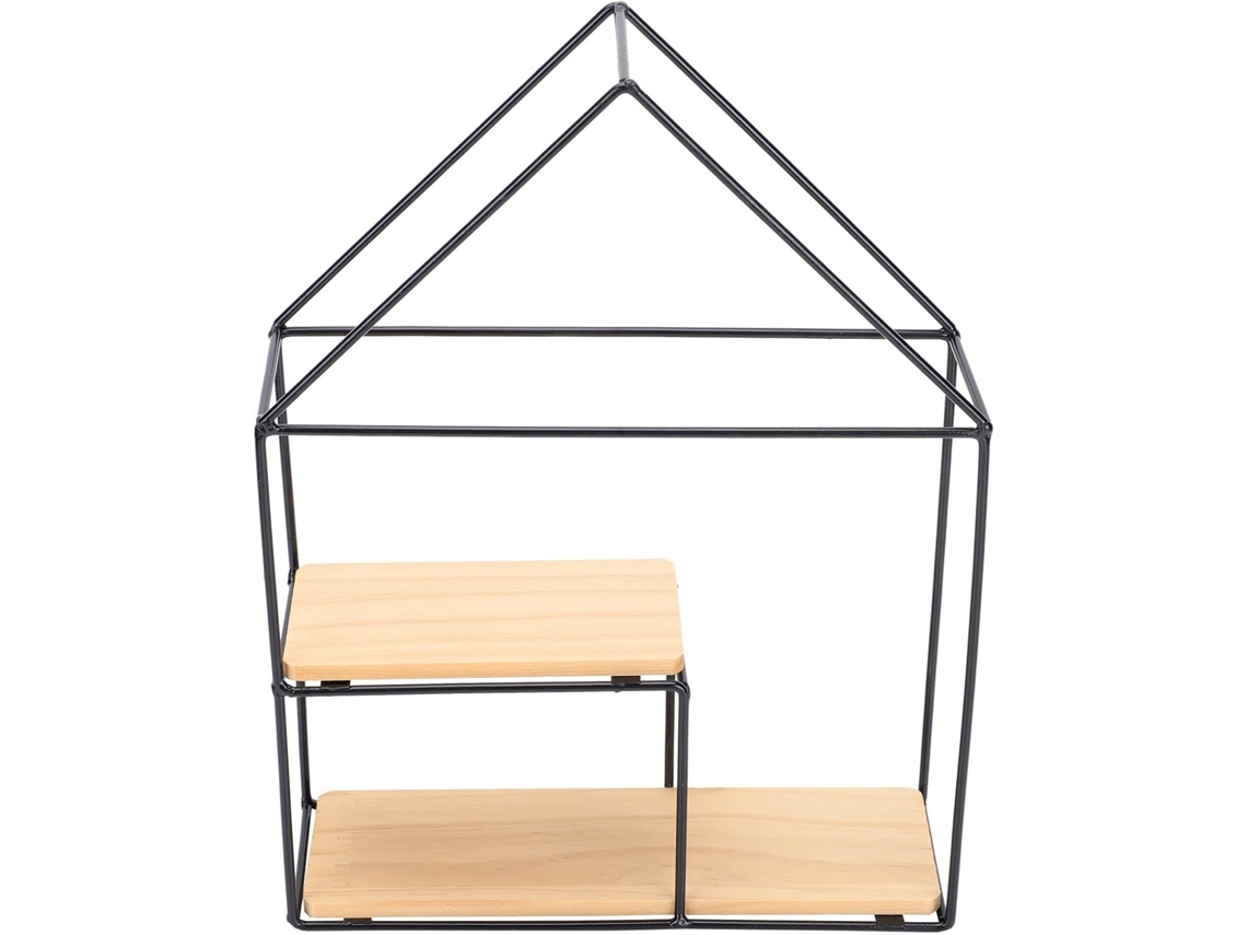 Prateleira De Parede Em Estilo Nórdico, Em Ferro E Madeira, Com Estrutura Em Formato De Casa, Ideal Para Casa E Cozinha