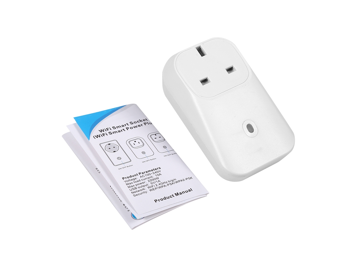 Tomada Inteligente Laxiscreed Wifi Com Temporizador E Controlo Remoto Para Reino Unido