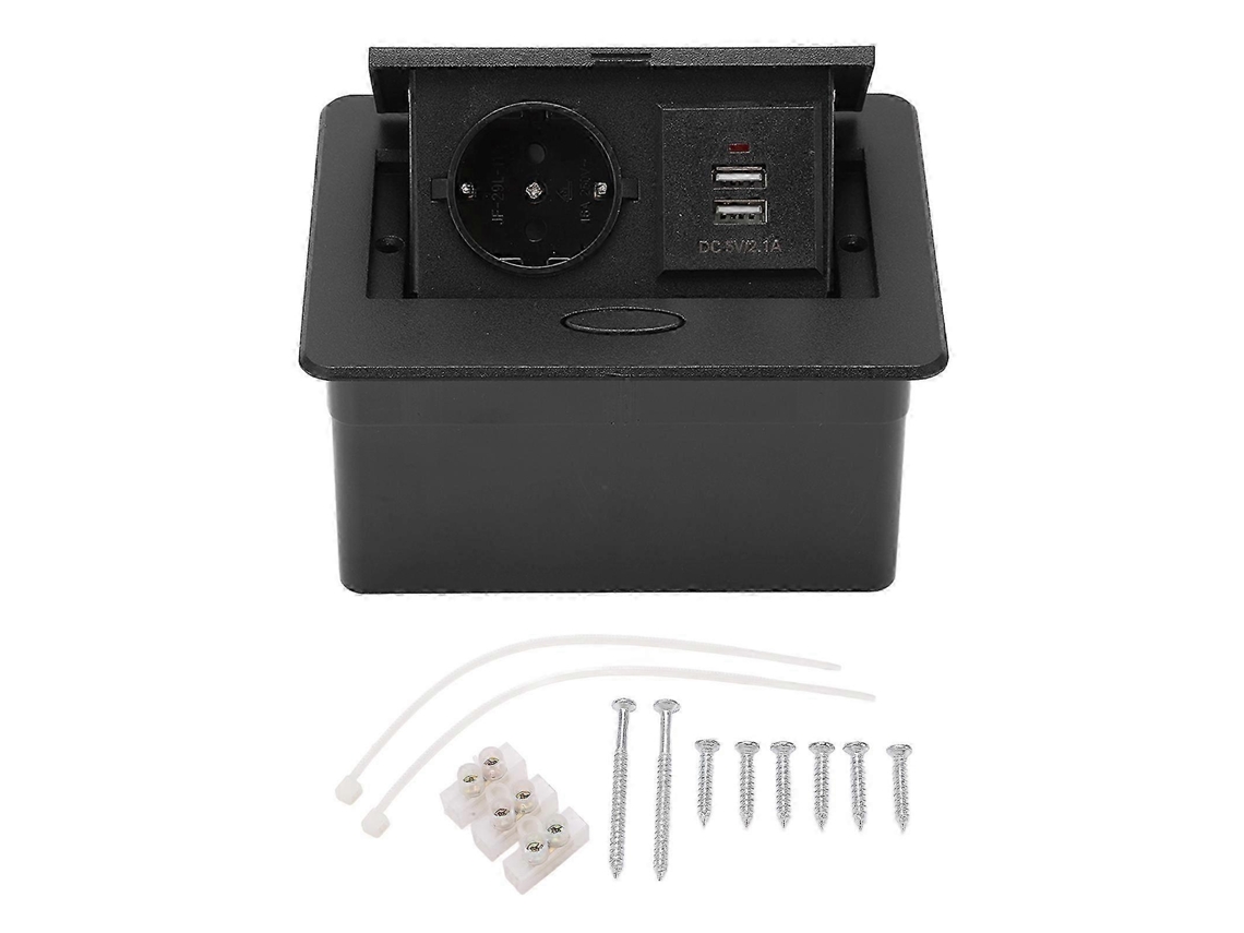 Tomada De Mesa Com Duas Portas Usb, Régua De Energia À Prova Dágua, Caixa De Conexão Padrão Ue 250v Olysi Shop