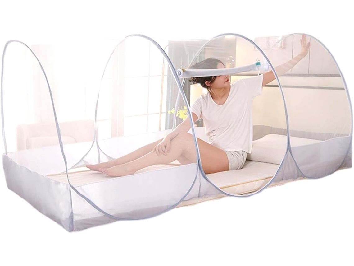 Tenda Mosquiteira Pop Up Com Zíper, Malha De Poliéster Respirável Para Quarto E Camping 75x35x35 Polegadas