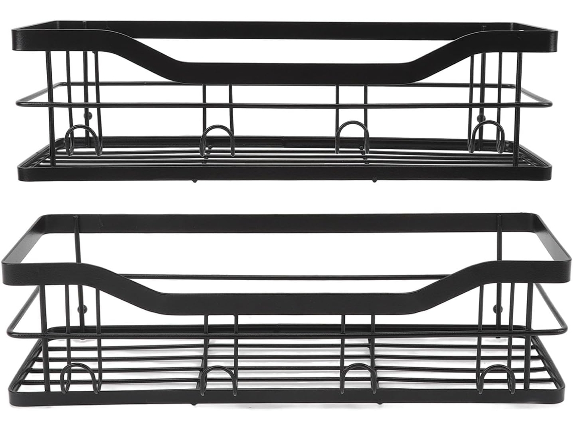 Organizador Adesivo De Parede Para Banheiro E Cozinha Cryfokt, Grande Capacidade, Em Aço Carbono, Pacote Com 2 Unidades
