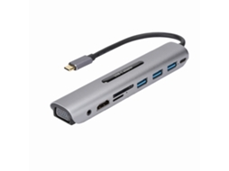 Hub Type-c 9 Em 1 Com Hdmi, Vga, Usb3.0, Tf E Cartão De Memória.