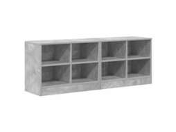 Vidaxl Armário De Cama 2 Pcs Cinzento Cimento 66 X 33 X 48 Cm