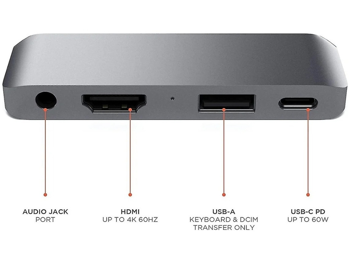 Adaptador Mobile Type C Pro Hub Com Usb C Pd Charging 4k Hdmi Usb 3.0 E 3.5mm Headphone Jack Compatível Com 2020 Ipad Pro Microsoft Surface