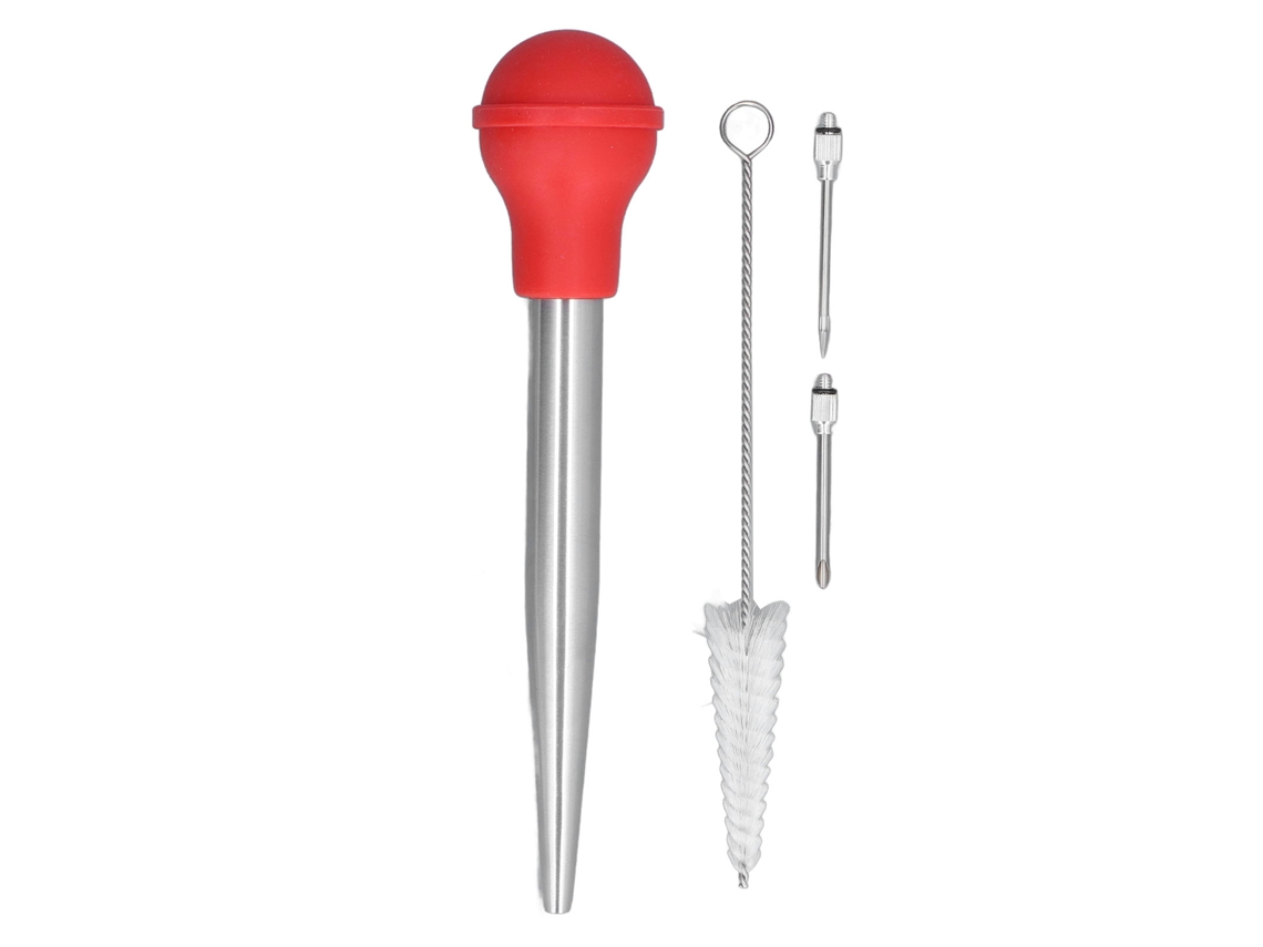 Injetor de Peru Aço Inoxidável Silicone Espesso com Agulhas e Escova de Limpeza para Cozinha S/MARCA