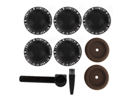 Pack de 5 Cápsulas e Reutilizáveis para Café com Tampas, Escova e Colher LAXISCREED