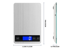 Balança de Cozinha Digital 15 kg com Display LCD Aço Inoxidável Vidro Temperado Precisão Até 1 GG/kg/lboz/ml/floz Tipo C ou Pilhas Zeuxo