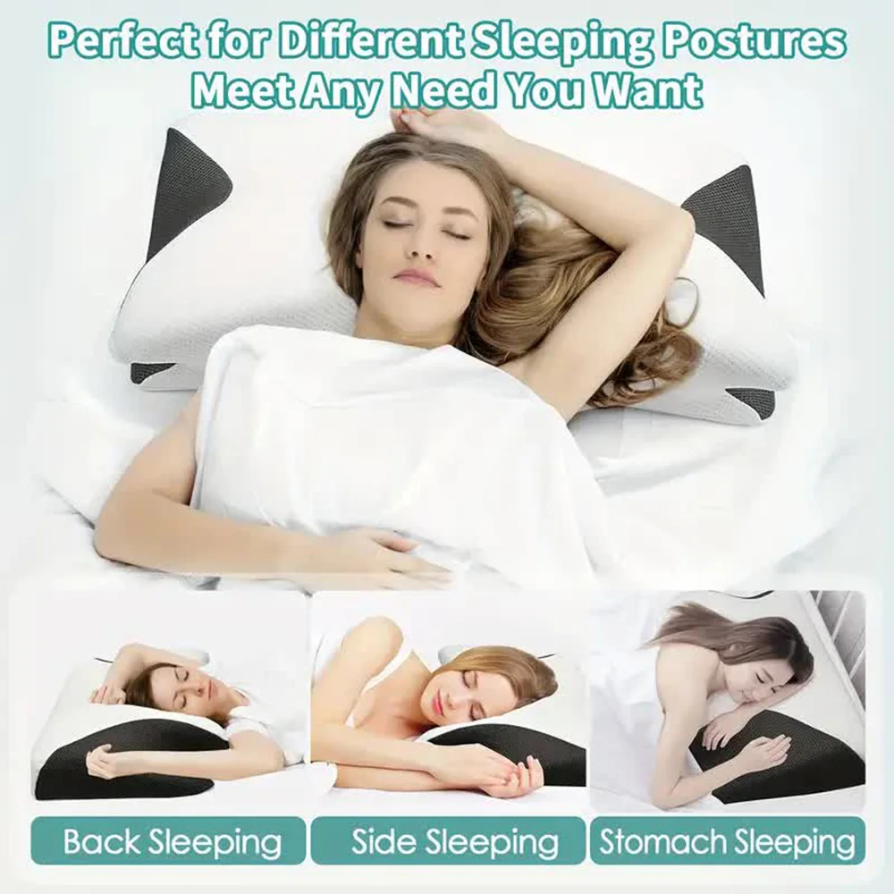 Travesseiro Cervical Butterfly Sleep Memory Foam, Slowmoose Confortável Recuperação Lenta Memory Foam