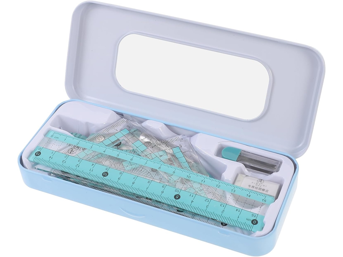 Régua triangular rosa, conjunto de 1 unidade, plástico e ferro, para transferência