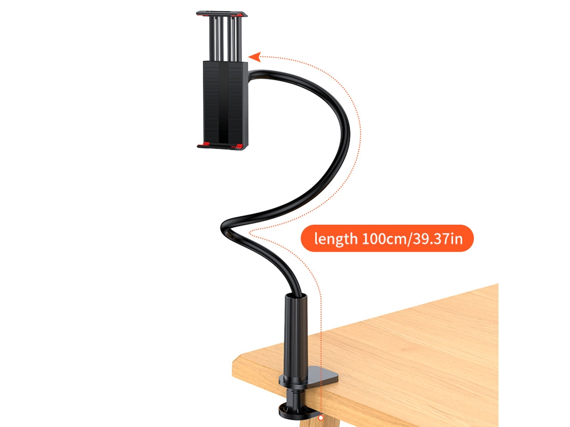 Suporte Para Webcam E Telemóvel Com Braço Flexível 360 E Rosca Universal 1/4 Polegada Suporte De Secretária Cama*
