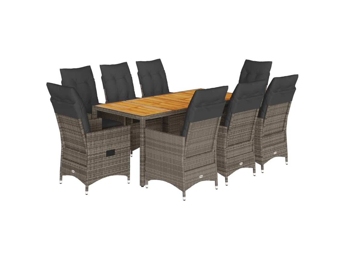 Garden Dining Set, Garden Dining Sets Vidaxl Cinzeto Rattan / Vime (190 X 90 X 75 Cm)